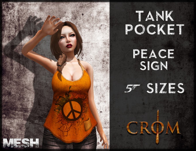 -CroM- Tank Pocket - Peace Sign