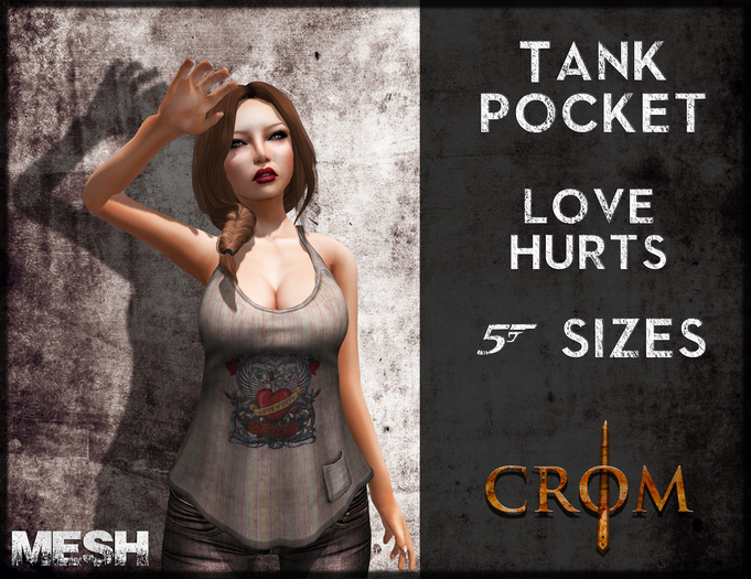 -CroM- Tank Pocket - Love Hurts