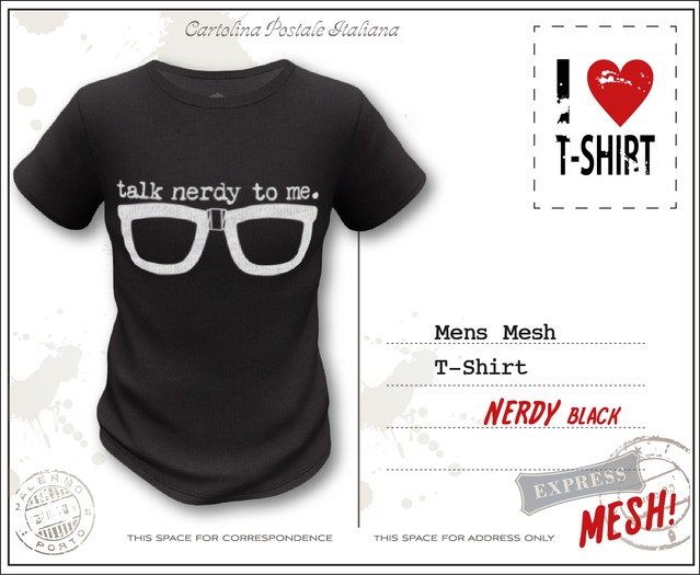 I LOVE T-SHIRT!! NERDY black - Mens Mesh t-shirt