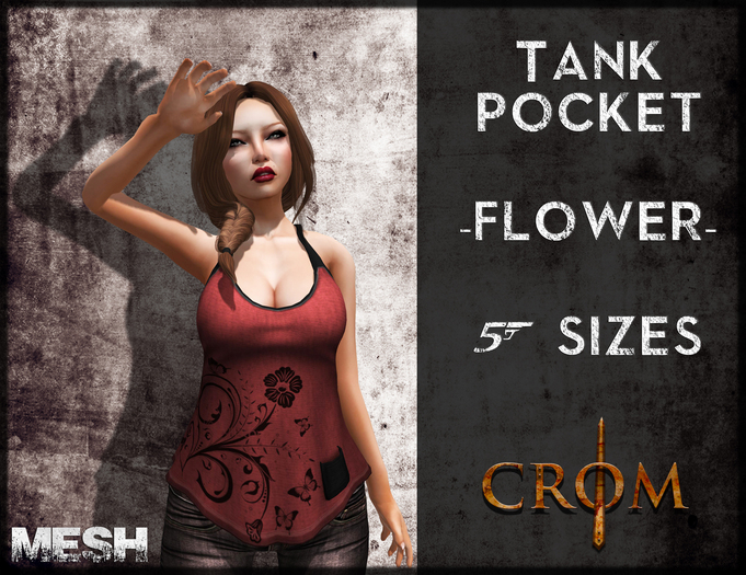 -CroM- Tank Pocket - Flower