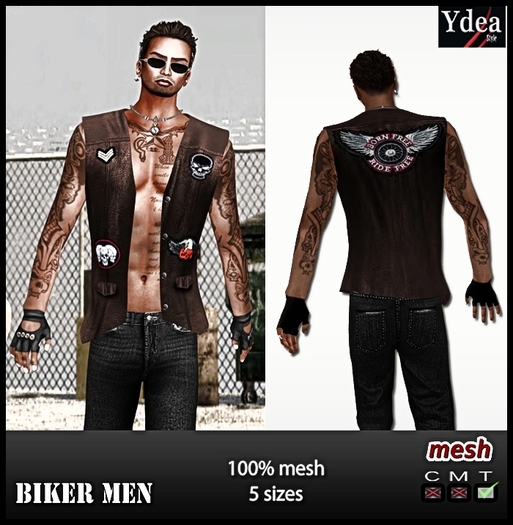 *Ydea* Jacket biker men brown
