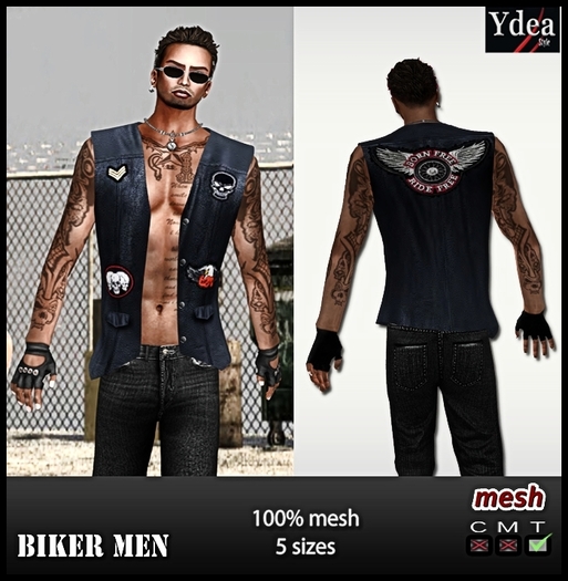 *Ydea* Jacket biker men navy