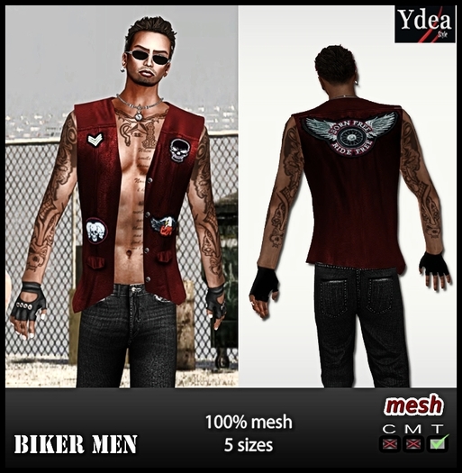 *Ydea* Jacket biker men red