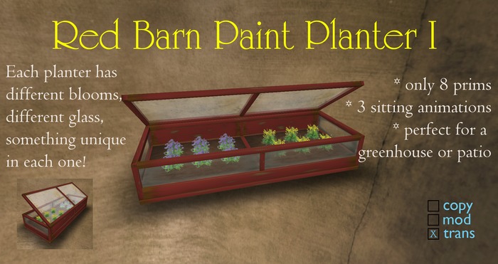 [offM] Relic's Blooms - Red Barn Paint Planter