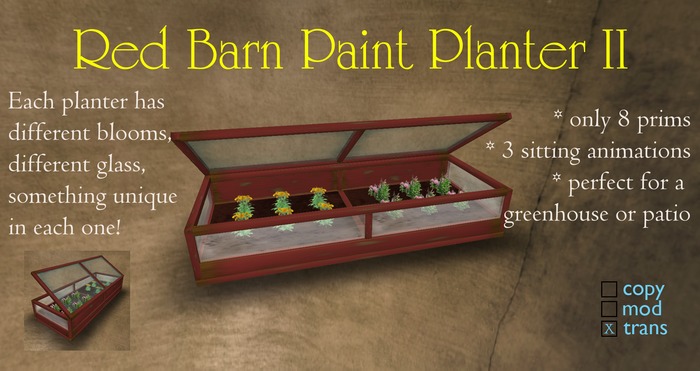 [offM] Relic's Blooms - Red Barn Paint Planter II