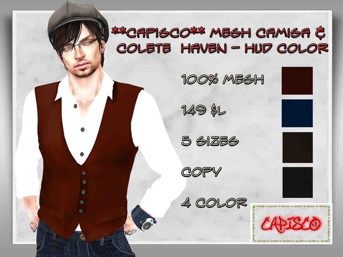 **Capisco** Mesh Camisa & Colete  haven. Hud Color