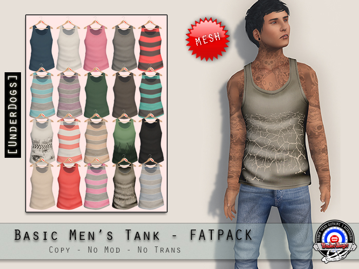 [UnderDogs] - Basic Men's Tank - FATPACK - Mesh 