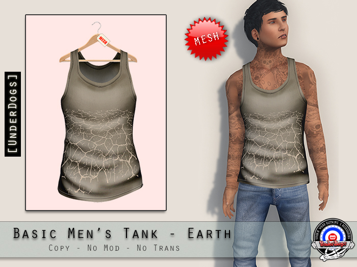 [UnderDogs] - Basic Men's Tank - Earth - Mesh