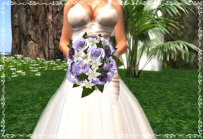 BRIDAL BOUQUET WEDDING PURPLE ROUND