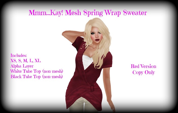 Mmm...Kay! Spring Wrap Sweater - Red