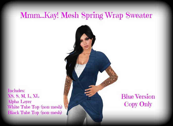 Mmm...Kay! Spring Wrap Sweater - Blue