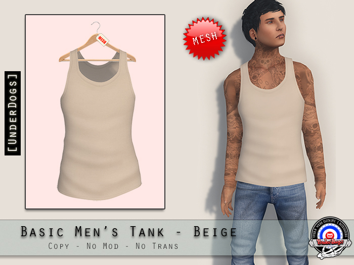 [UD] - Basic Men's Tank - Beige - Mesh (Bag)