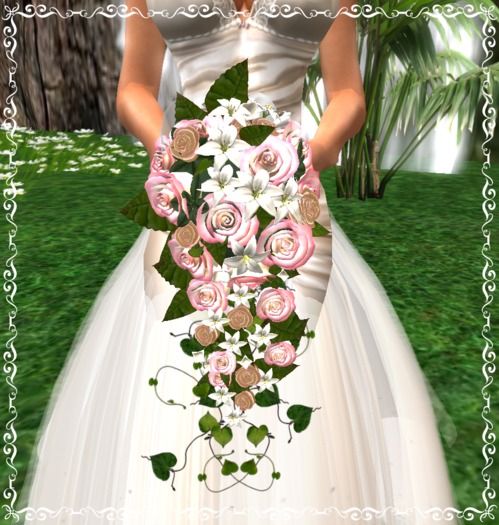 BOUQUET WEDDING ROSES PERLES AMOUR