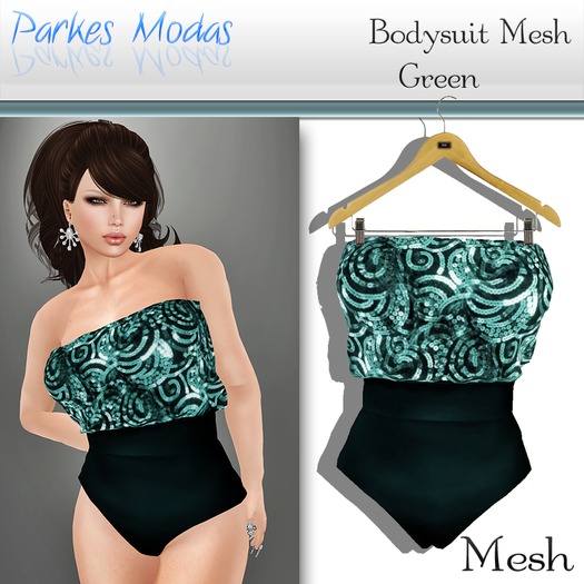 [PM] Bodysuit Green_Mesh