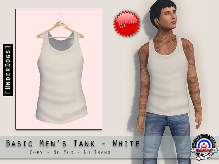 [UD] - Basic Men's Tank - White - Mesh (Bag)