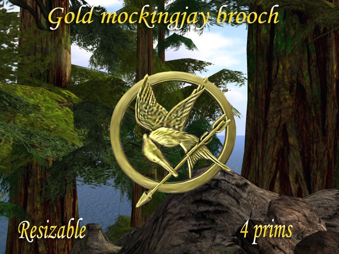Gold Mockingjay Brooch