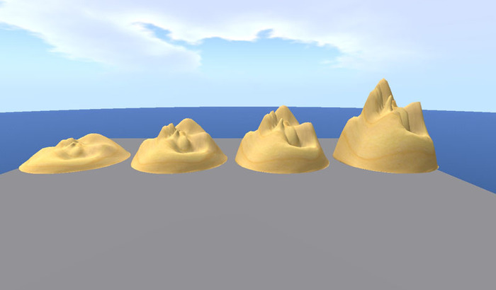 Offsim Island, rocks, mountains sculptie map 2