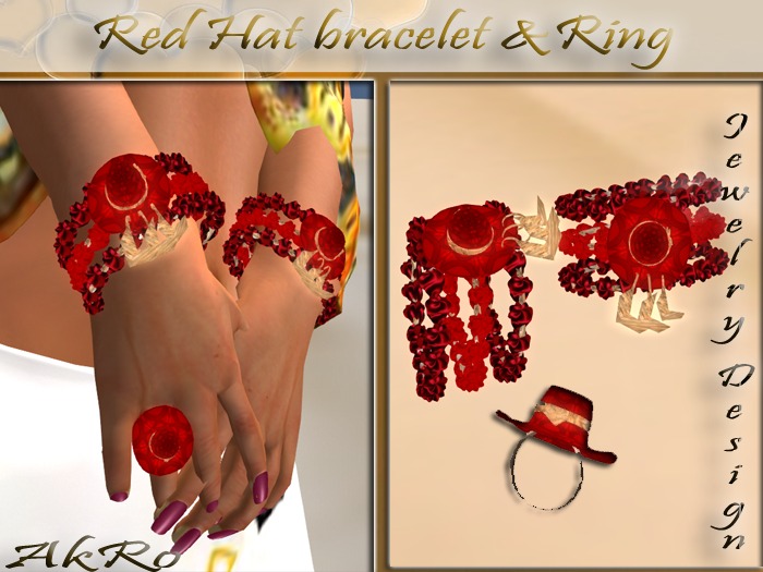 red hat bracelet & ring