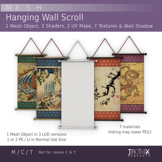 Trowix - Hanging Wall Scroll Mesh Pack