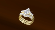 Troymart Gold Diamond-Paved Right-Hand Ring - Metal and Gem Color Change - Resize