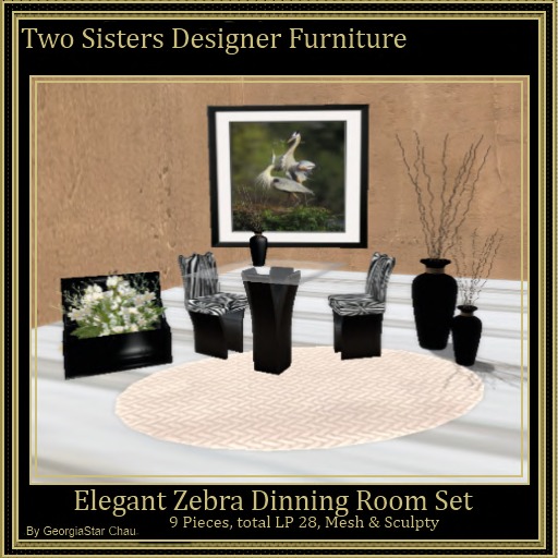 G! Zebra Dinning Set 9 Pieces