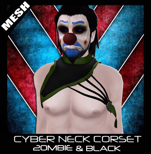 FK! - Blue Cyber Neck Corset