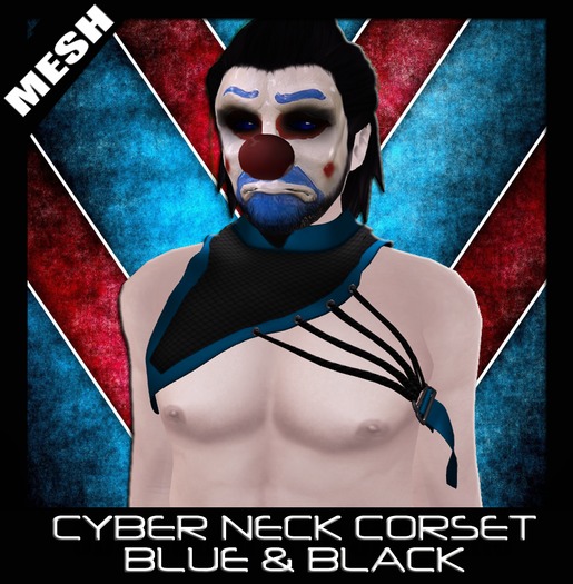 FK! - Blue Cyber Neck Corset