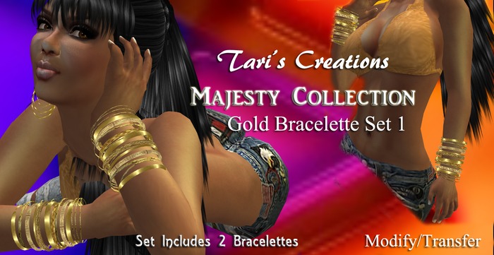 Tari's Creations-Majesty Collection- Gold Bracelette Set 1(Box)