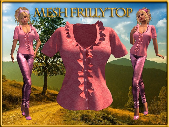 Mesh Frillytop Pink