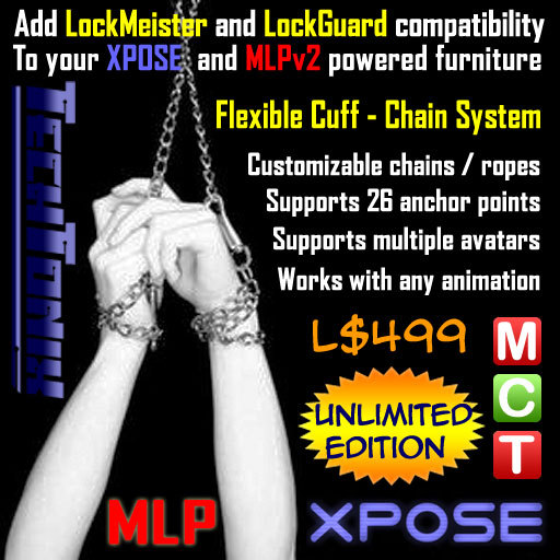 **SALE 25% OFF** Cuff/Chain Plugin for MLP & XPOSE. Add LockGuard/LockMeister compatibility - COPY (Unlimited)