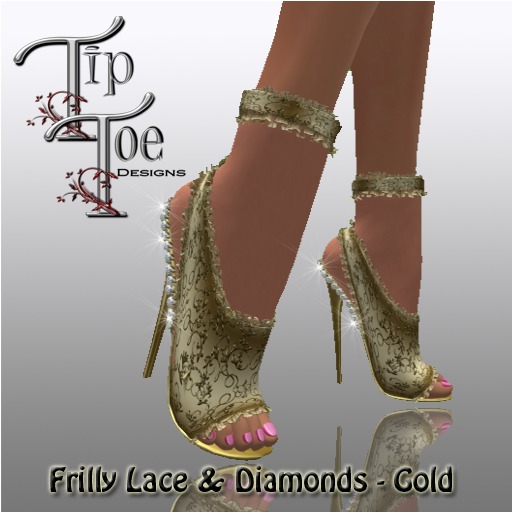 TIPTOE Frilly Lace & Diamonds  Gold
