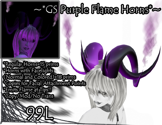 ~*GS Purple Fire Horns *~ 