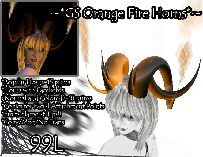 ~*GS Orange Fire Horns *~