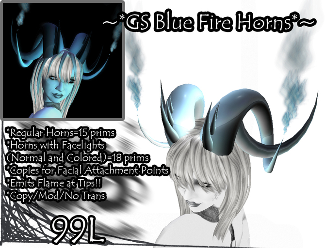 ~*GS Blue Fire Horns *~