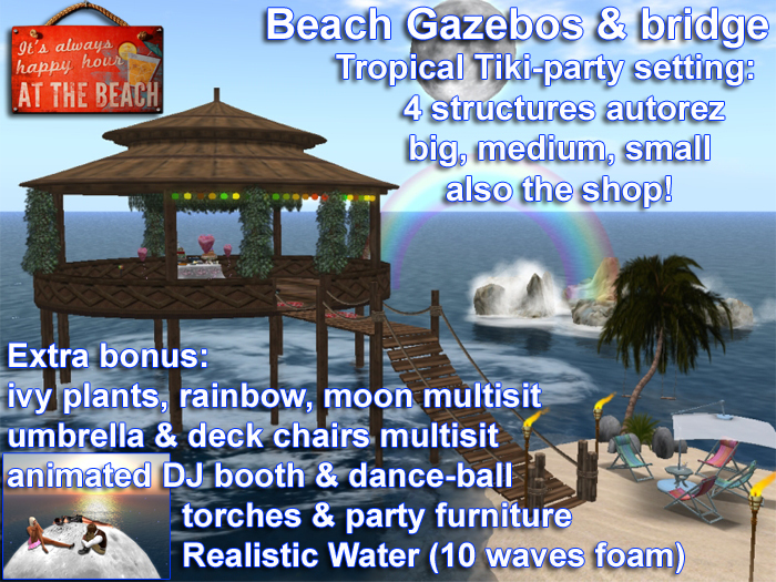 Beach Gazebos DiscoClub & bridge- full pack PROMO!