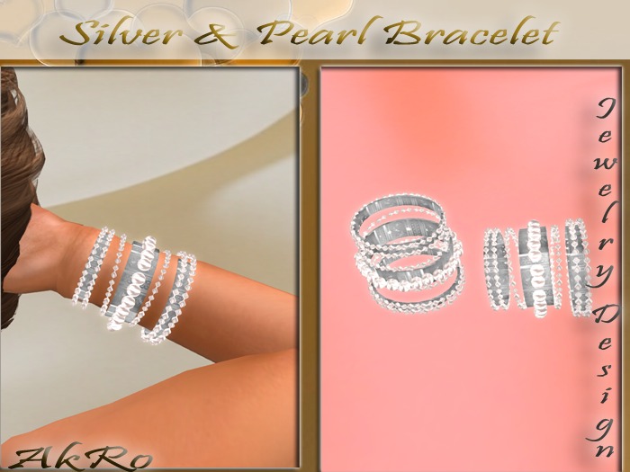 silver& pearl bracelet