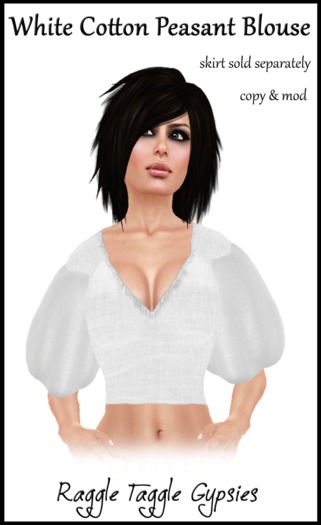 RTG Women's White Peasant Blouse (boxed)