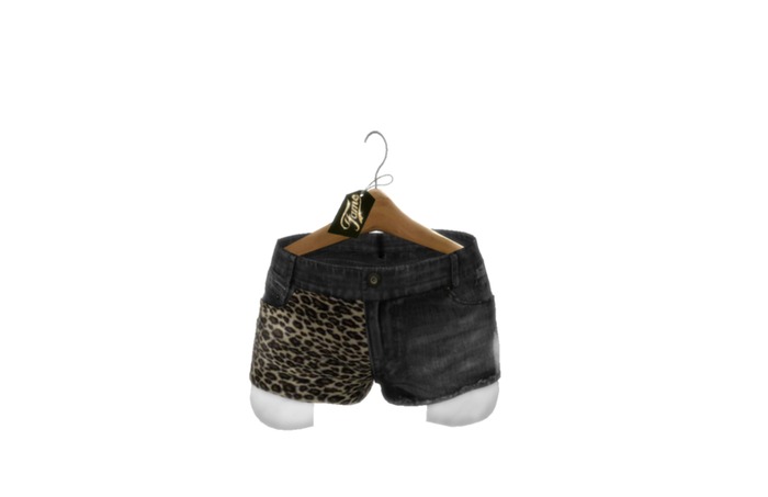 ---::[[F A M E]]::---LeopardV2-Blk-MeshLadiesPocketShorts