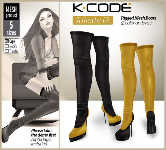K-CODE JULIETTE13 Rigged Mesh Boots