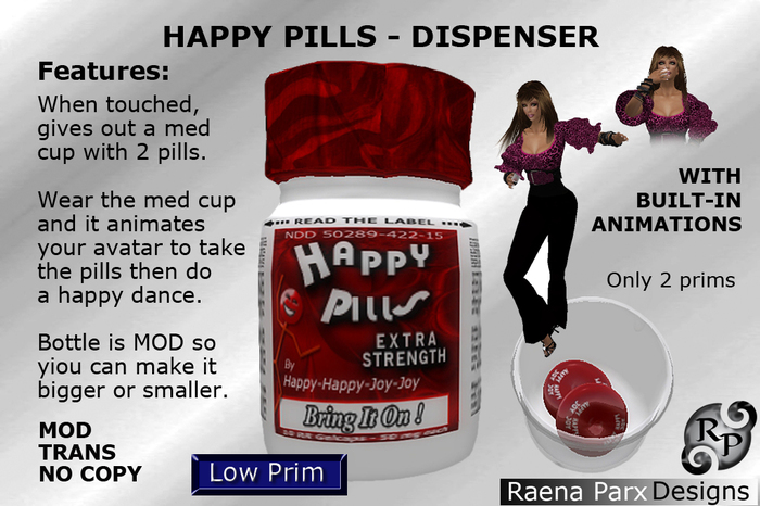 Rx HAPPY PILLS - DISPENSER WITH 2 ANIMATIONS - *RPD*