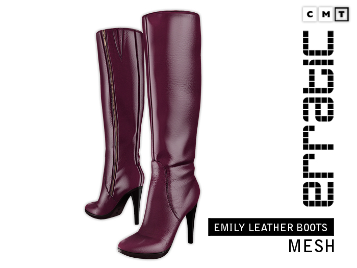 plum leather boots