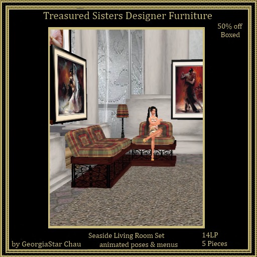 G! Seaside Plaid Living room Set