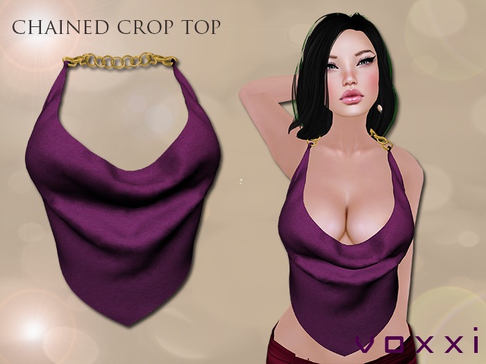 .::voxxi::. [HALLE] Chained Halter Neck Top Aubergine