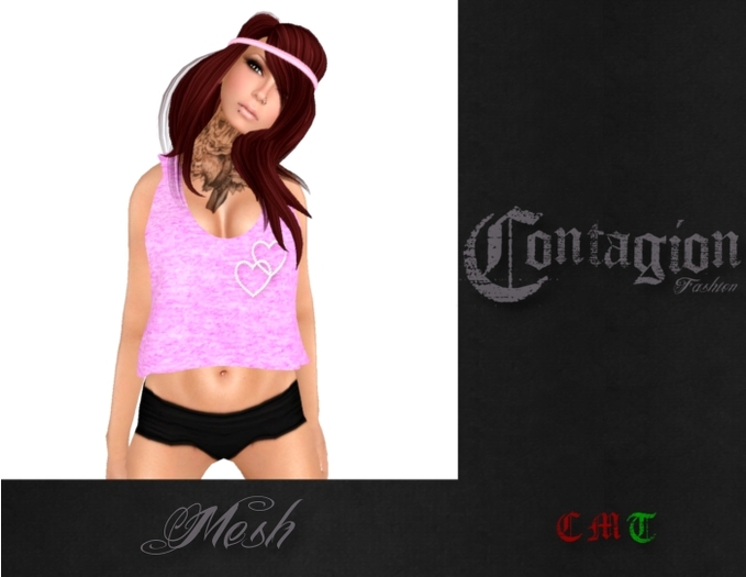 !*C*! Purple Diamond Heart Short Tank