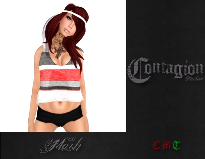 !*C*! Greyscale & Red Short Tank