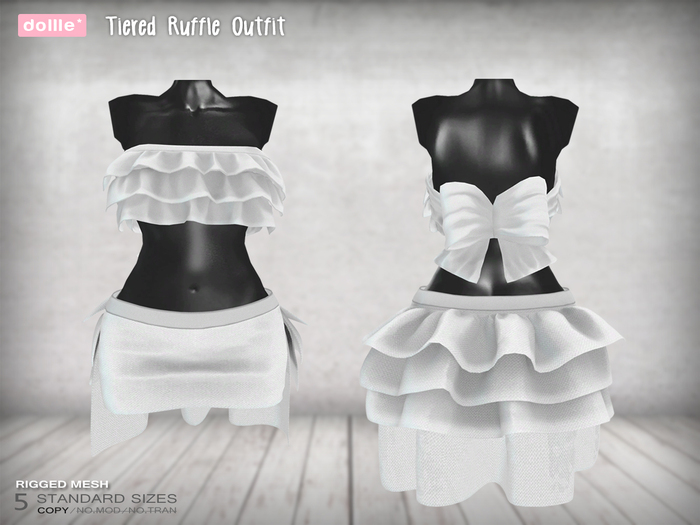 {dollle*} Tiered Ruffle Outfit - White