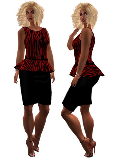 Red Zebra Mesh Outfit 