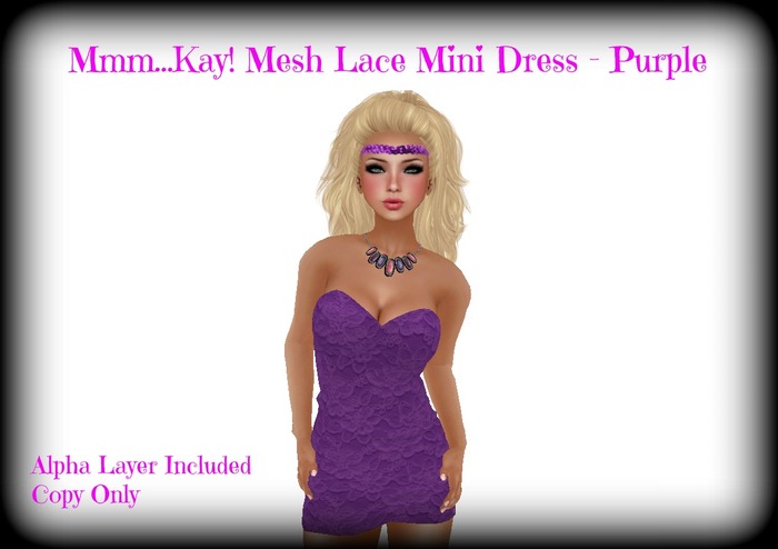 Mmm...Kay! Lace Mini Dress - Purple