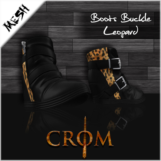 -CroM- Boots Buckle - Leopard
