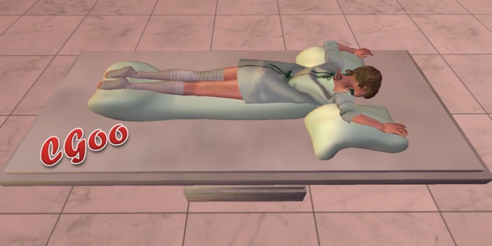Lay flat on belly hospital pose prio 4